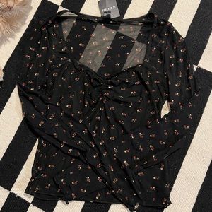 NWT mesh long sleeve top